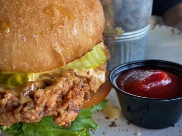 Buttermilk Fried Chicken Sandwich with fries