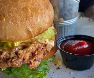 Buttermilk Fried Chicken Sandwich with fries