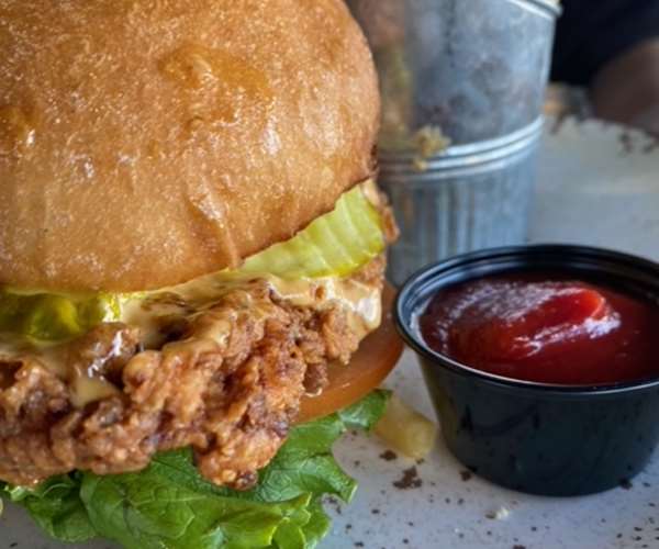Buttermilk Fried Chicken Sandwich with fries